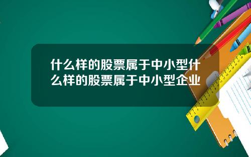 什么样的股票属于中小型什么样的股票属于中小型企业