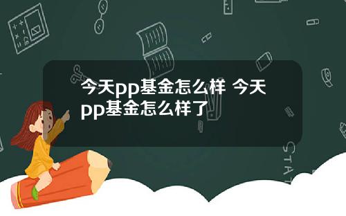 今天pp基金怎麽樣 今天pp基金怎麽樣了