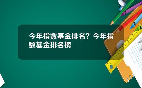 今年指数基金排名？今年指数基金排名榜