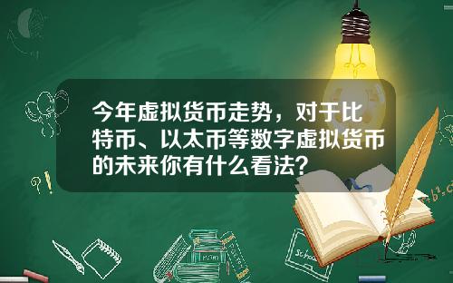 今年虚拟货币走势，对于比特币、以太币等数字虚拟货币的未来你有什么看法？