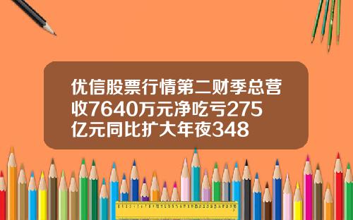 優信股票行情第二財季縂營收7640萬元淨喫虧275億元同比擴大年夜348