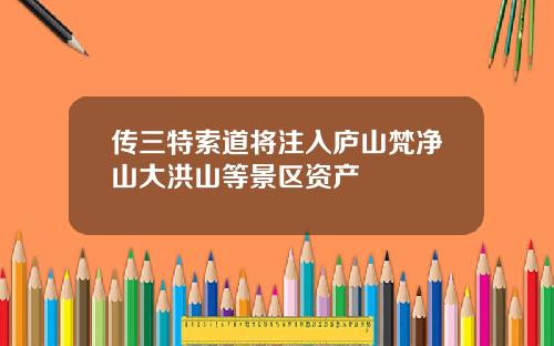 传三特索道将注入庐山梵净山大洪山等景区资产