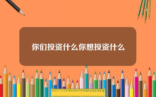 你們投資什麽你想投資什麽