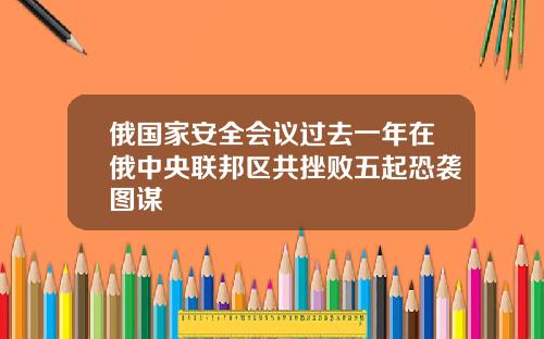 俄国家安全会议过去一年在俄中央联邦区共挫败五起恐袭图谋