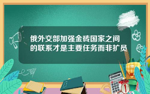 俄外交部加強金甎國家之間的聯系才是主要任務而非擴員