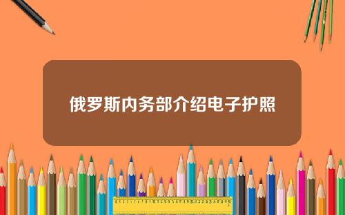 俄罗斯内务部介绍电子护照
