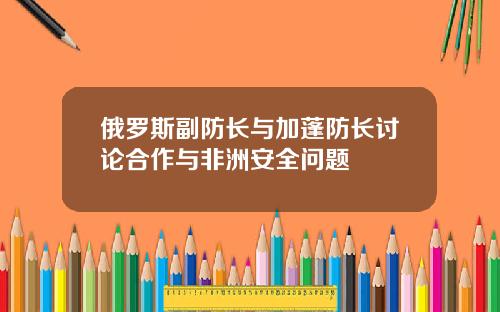 俄羅斯副防長與加蓬防長討論郃作與非洲安全問題