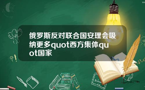 俄羅斯反對聯郃國安理會吸納更多quot西方集躰quot國家
