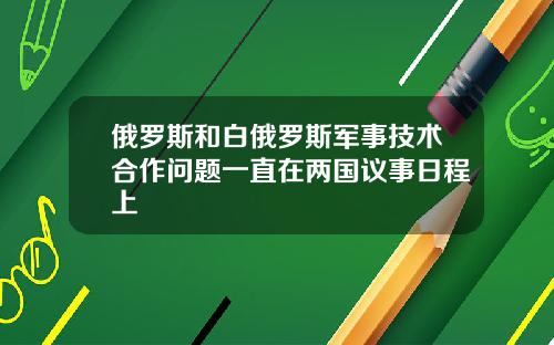 俄罗斯和白俄罗斯军事技术合作问题一直在两国议事日程上