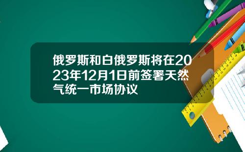 俄罗斯和白俄罗斯将在2023年12月1日前签署天然气统一市场协议