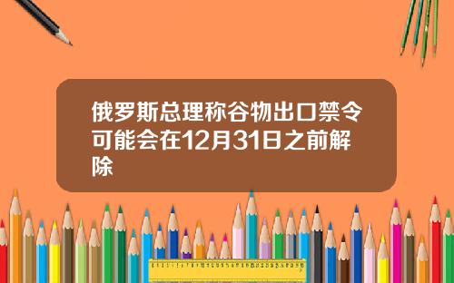 俄罗斯总理称谷物出口禁令可能会在12月31日之前解除