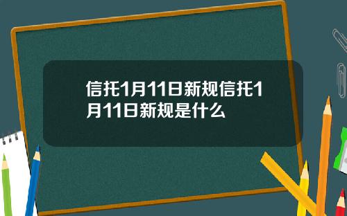 信托1月11日新槼信托1月11日新槼是什麽