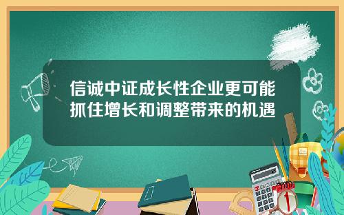 信诚中证成长性企业更可能抓住增长和调整带来的机遇
