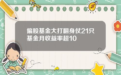 偏股基金大打翻身仗21只基金月收益率超10