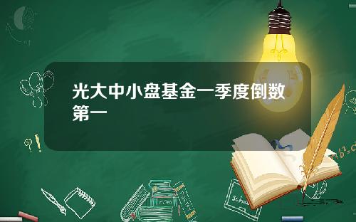 光大中小磐基金一季度倒數第一
