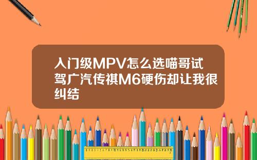 入門級MPV怎麽選喵哥試駕廣汽傳祺M6硬傷卻讓我很糾結