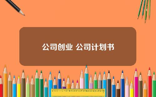 公司创业 公司计划书