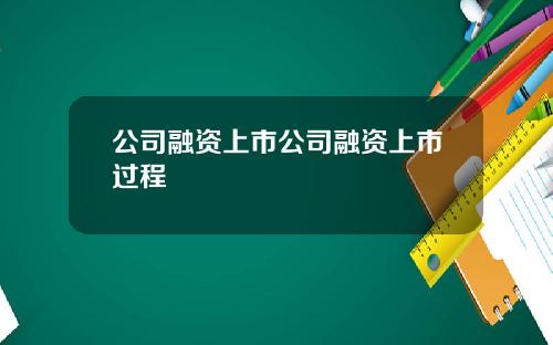 公司融資上市公司融資上市過程