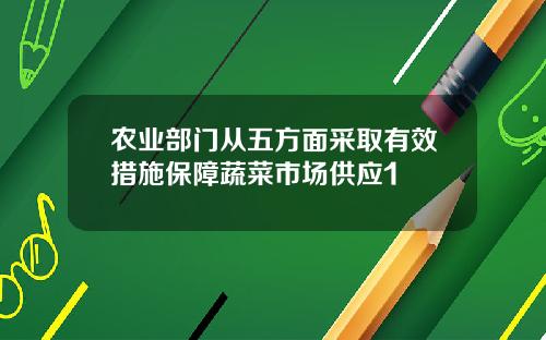 农业部门从五方面采取有效措施保障蔬菜市场供应1