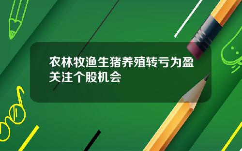 农林牧渔生猪养殖转亏为盈关注个股机会