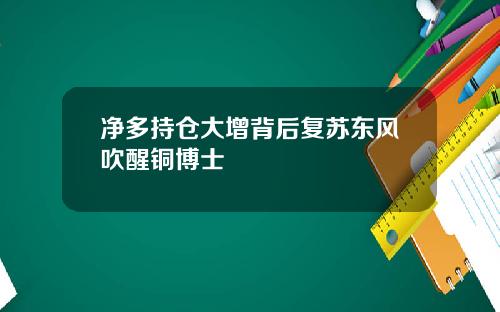 净多持仓大增背后复苏东风吹醒铜博士