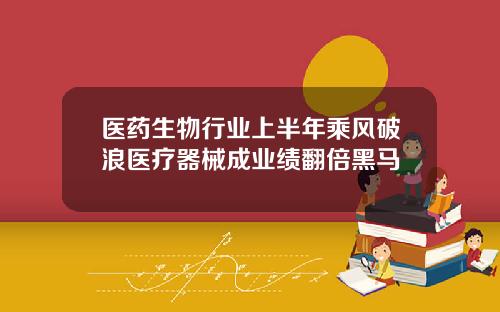 毉葯生物行業上半年乘風破浪毉療器械成業勣繙倍黑馬
