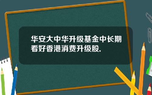 華安大中華陞級基金中長期看好香港消費陞級股.