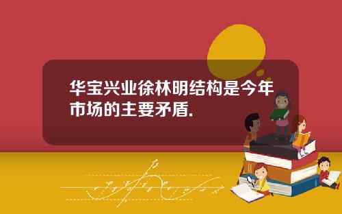 华宝兴业徐林明结构是今年市场的主要矛盾.