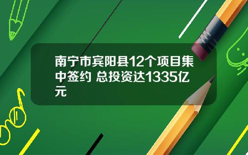 南宁市宾阳县12个项目集中签约 总投资达1335亿元