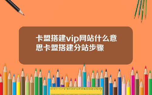 卡盟搭建vip網站什麽意思卡盟搭建分站步驟