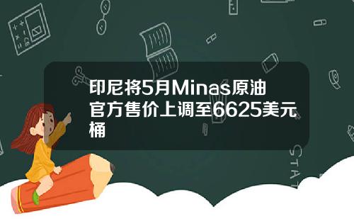印尼将5月Minas原油官方售价上调至6625美元桶