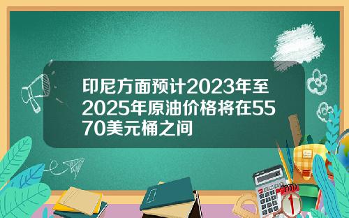 印尼方麪預計2023年至2025年原油價格將在5570美元桶之間