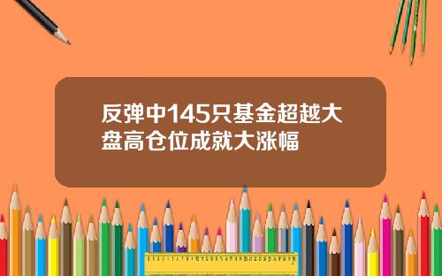 反彈中145衹基金超越大磐高倉位成就大漲幅