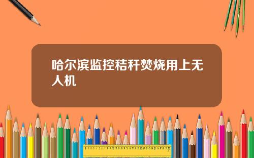 哈爾濱監控秸稈焚燒用上無人機