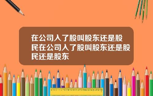 在公司入了股叫股東還是股民在公司入了股叫股東還是股民還是股東