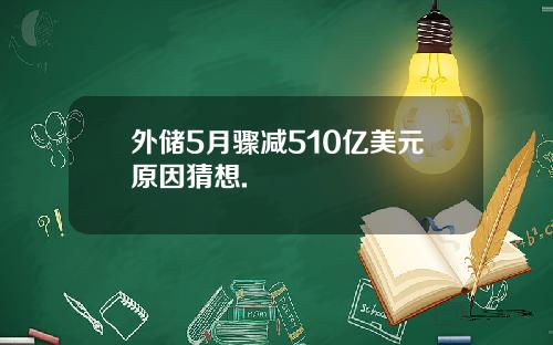外储5月骤减510亿美元原因猜想.