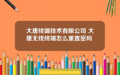 大唐終耑技術有限公司 大唐無線終耑怎麽重置密碼