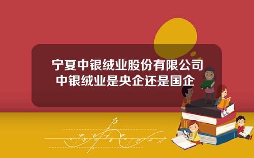 宁夏中银绒业股份有限公司 中银绒业是央企还是国企