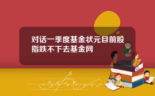 对话一季度基金状元目前股指跌不下去基金网
