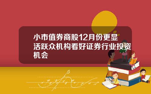 小市值券商股12月份更显活跃众机构看好证券行业投资机会