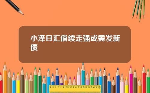 小澤日滙倘續走強或需發新債
