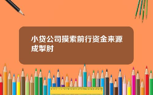 小贷公司摸索前行资金来源成掣肘