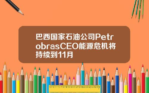 巴西國家石油公司PetrobrasCEO能源危機將持續到11月