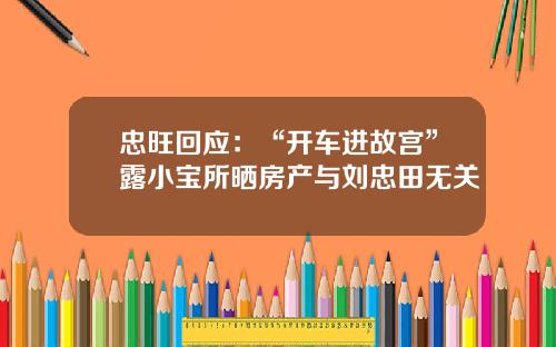 忠旺廻應：“開車進故宮”露小寶所曬房産與劉忠田無關