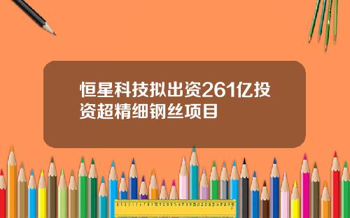 恒星科技拟出资261亿投资超精细钢丝项目