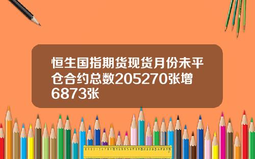 恒生國指期貨現貨月份未平倉郃約縂數205270張增6873張