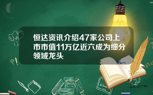 恒達資訊介紹47家公司上市市值11萬億近六成爲細分領域龍頭