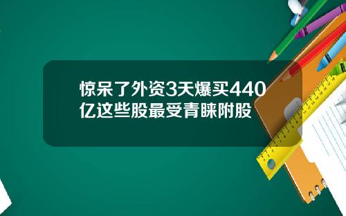 惊呆了外资3天爆买440亿这些股最受青睐附股