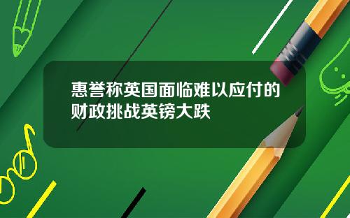 惠誉称英国面临难以应付的财政挑战英镑大跌