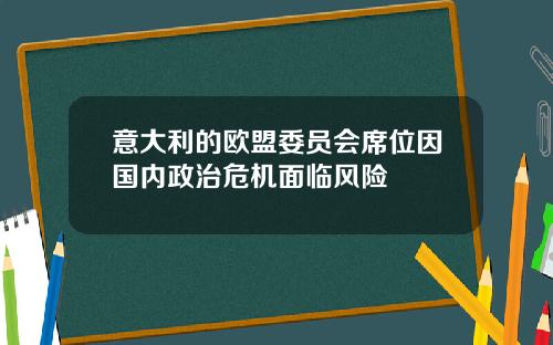 意大利的欧盟委员会席位因国内政治危机面临风险